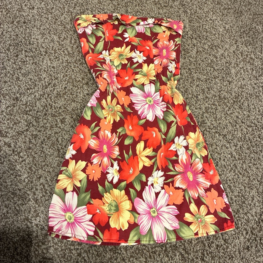 Floral Strapless Mini Dress